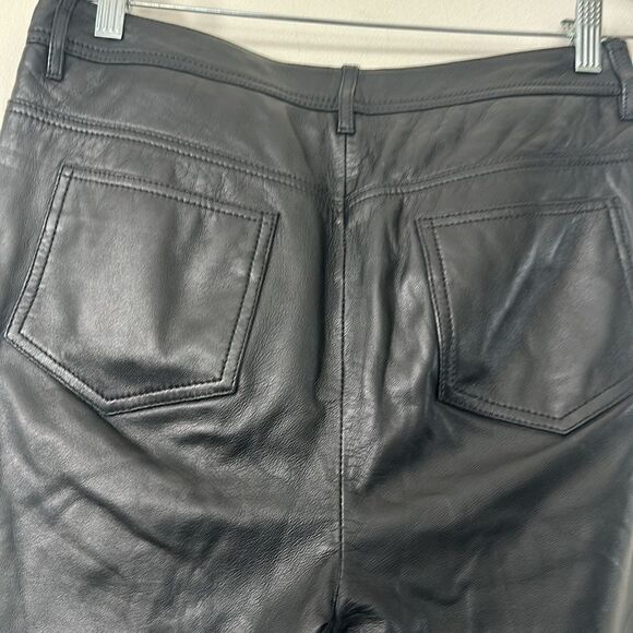 VICTORIA BECKHAM Lamb Leather Straight Leg Pants 8 - Picture 7 of 11